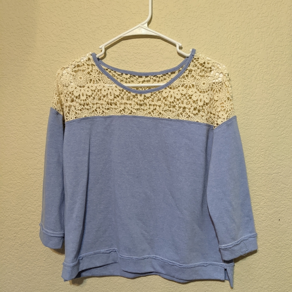 lace shoulder sweater